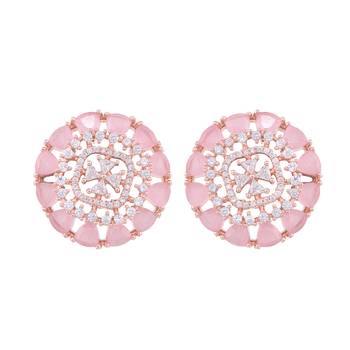 Pink cubic zirconia earrings 2