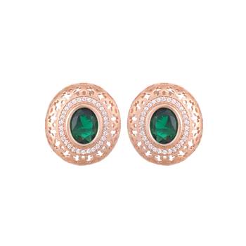 Green cubic zirconia earrings 2