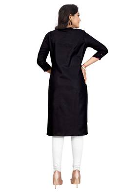 Black embroidered cotton embroidered-kurtis 4