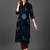Women's Navy Blue Rayon Bandhni Printed Straight Kurta