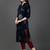 Women's Navy Blue Rayon Bandhni Printed Straight Kurta