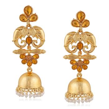 Brown crystal earrings 1