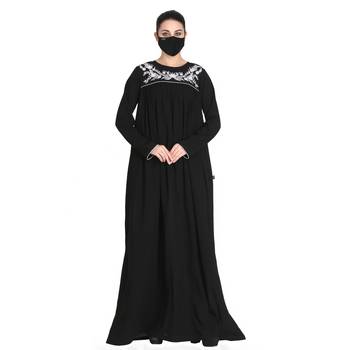 Embroidered Abaya With Matching Hijab 1