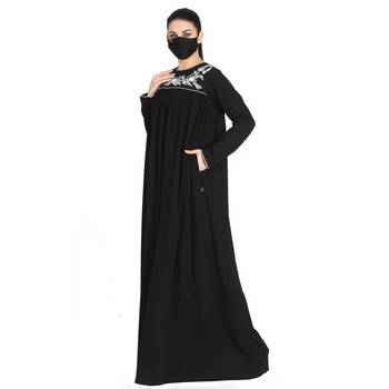Embroidered Abaya With Matching Hijab 2