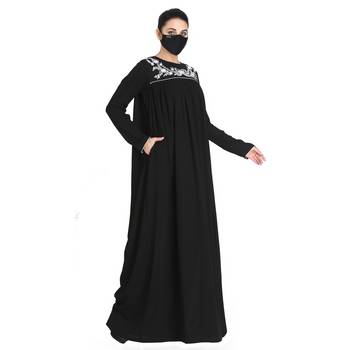 Embroidered Abaya With Matching Hijab 3
