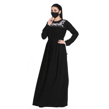 Embroidered Abaya With Matching Hijab 4