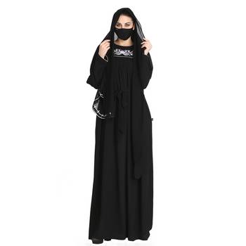 Embroidered Abaya With Matching Hijab 5