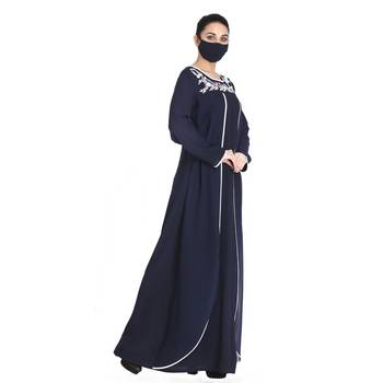 Embroidered Abaya With Matching Hijab 4