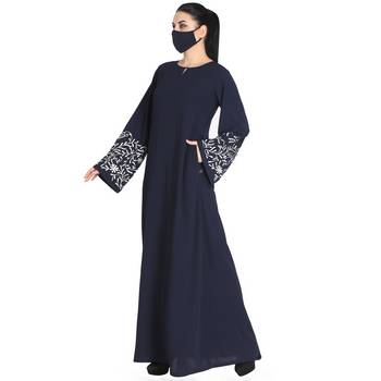 Embroidered Abaya With Matching Hijab 2
