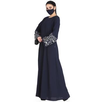 Embroidered Abaya With Matching Hijab 4