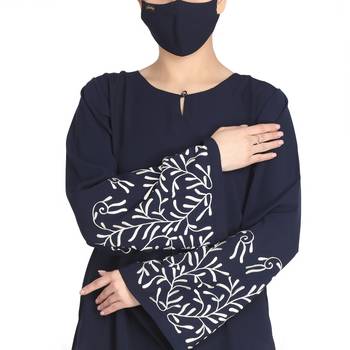 Embroidered Abaya With Matching Hijab 5