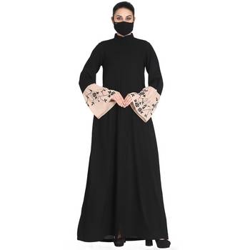 Embroidered Abaya With Matching Hijab 1