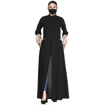 Embroidered Abaya With Matching Hijab 4