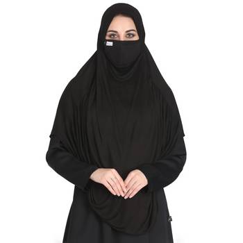 Bashariya-3 Pcs Set : Khimar-Ready To Wear Instant Hijab With A Complementary Mask & Under Scarf Cap 1