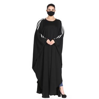 Black Nida Kaftan With White Contrast 1