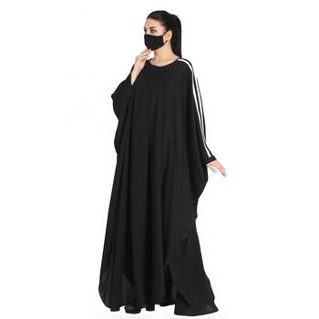 Black Nida Kaftan With White Contrast 4