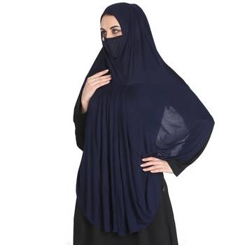 Bashariya-3 Pcs Set : Khimar-Ready To Wear Instant Hijab With A Complementary Mask & Under Scarf Cap 3