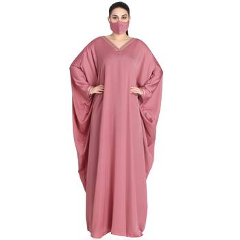 Pink Kaftan With Golden Contrast 1