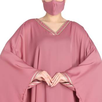 Pink Kaftan With Golden Contrast 4