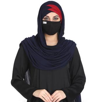 Bashariya-3 Pcs Set : Ready To Wear Turban Style Hijab With A Complementary Mask & Under Scarf Cap 1