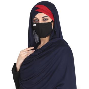 Bashariya-3 Pcs Set : Ready To Wear Turban Style Hijab With A Complementary Mask & Under Scarf Cap 5