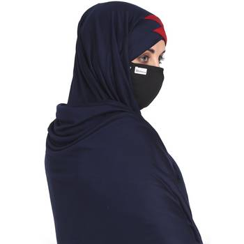 Bashariya-3 Pcs Set : Ready To Wear Turban Style Hijab With A Complementary Mask & Under Scarf Cap 6