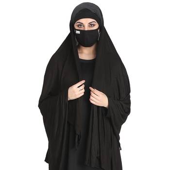 Bashariya-3 Pcs Set : Ready To Wear Instant Hijab With A Complementary Mask & Under Scarf Cap 1