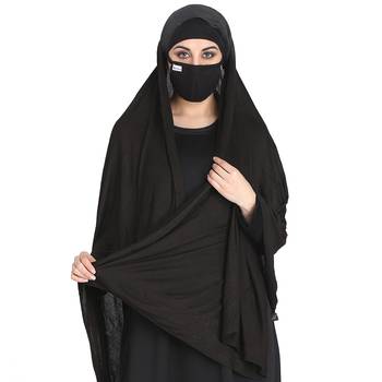 Bashariya-3 Pcs Set : Ready To Wear Instant Hijab With A Complementary Mask & Under Scarf Cap 2