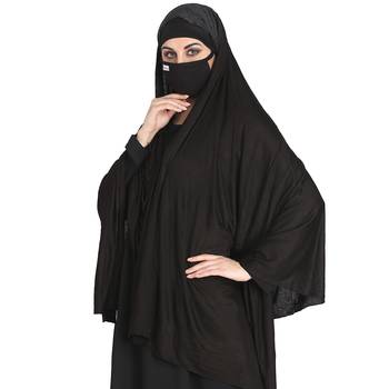 Bashariya-3 Pcs Set : Ready To Wear Instant Hijab With A Complementary Mask & Under Scarf Cap 4