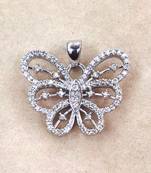 Zircon Studded Butterfly Pendant-PD042