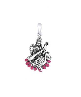 Goddess Saraswati Silver Pendant-PD049 1