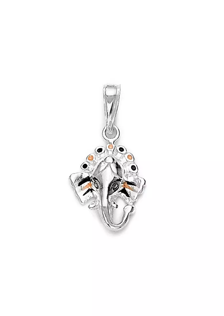Mourya Ganesh Silver Pendant-PD069