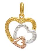 Triple Heart Silver Pendant-PD071