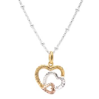 Triple Heart Silver Pendant-PD071 2