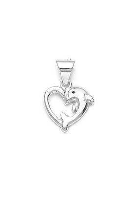 Dolphin Heart Silver Pendant-PD082 1