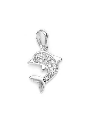 Dolphin Engraved Silver Pendant-PD089 1