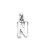 Alphabet 'N' Silver Pendant-PD113