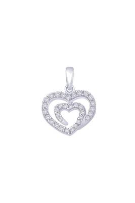 Cupid Heart CZ Silver Pendant-PD132 1