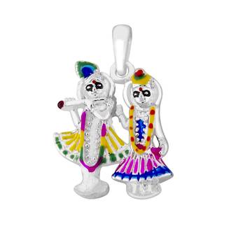 Radha Krishna Silver Pendant-PD139 1