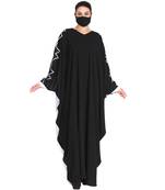 Mushkiya-Dual Color Kaftan With Matching Embroidery. Comes With A Matching Hijab.