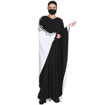 Mushkiya-Dual Color Kaftan With Matching Embroidery. Comes With A Matching Hijab. 2