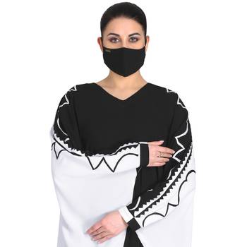 Mushkiya-Dual Color Kaftan With Matching Embroidery. Comes With A Matching Hijab. 6