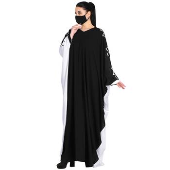 Mushkiya-Dual Color Kaftan With Matching Embroidery. Comes With A Matching Hijab. 9