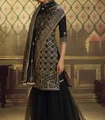 Black embroidered net salwar