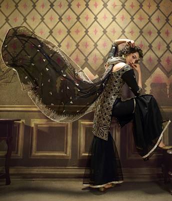 Black embroidered net salwar 2