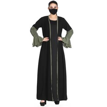 2 Pcs Set of Designer Shrug & Inner Abaya 4