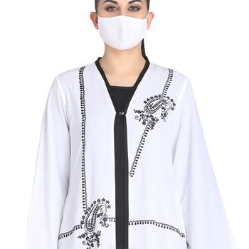 2 Pcs Set of An Embroidered Shrug & Inner Abaya 4