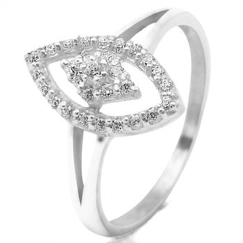 Mesmeric White CZ Silver Finger Ring-FRL001 1
