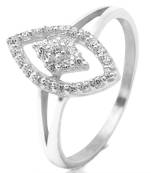 Mesmeric White CZ Silver Finger Ring-FRL001