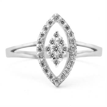 Mesmeric White CZ Silver Finger Ring-FRL001 3